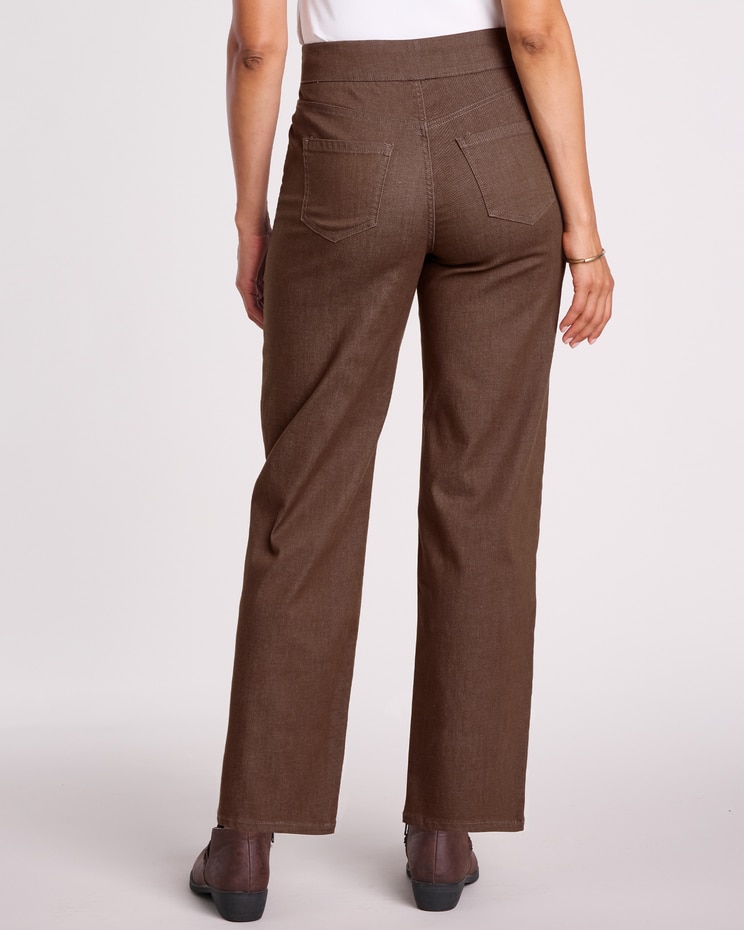 DenimEase™ Flat Waist Wide Leg Jeans image number 3