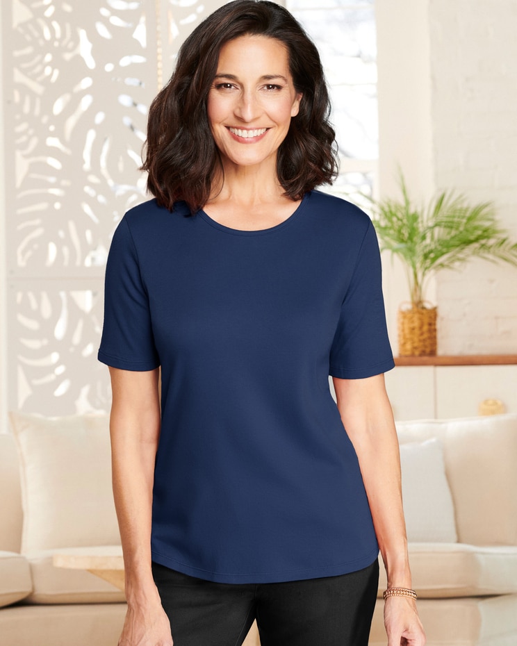 Essential Jewel Neck Short Sleeve Tee image number 1