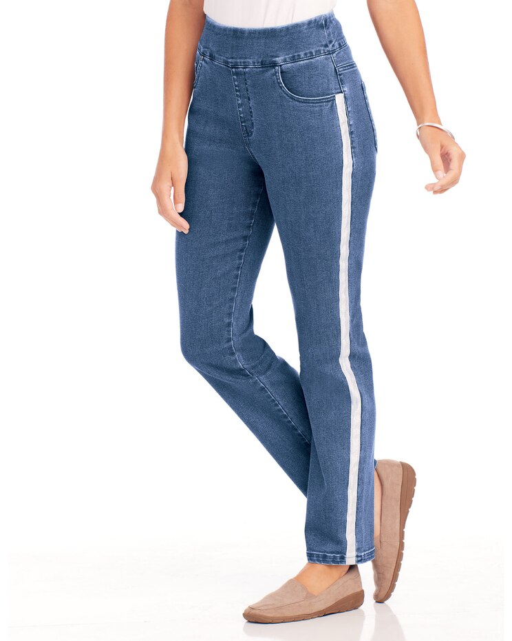 DenimEase™ Sparkle Tape Jeans image number 1