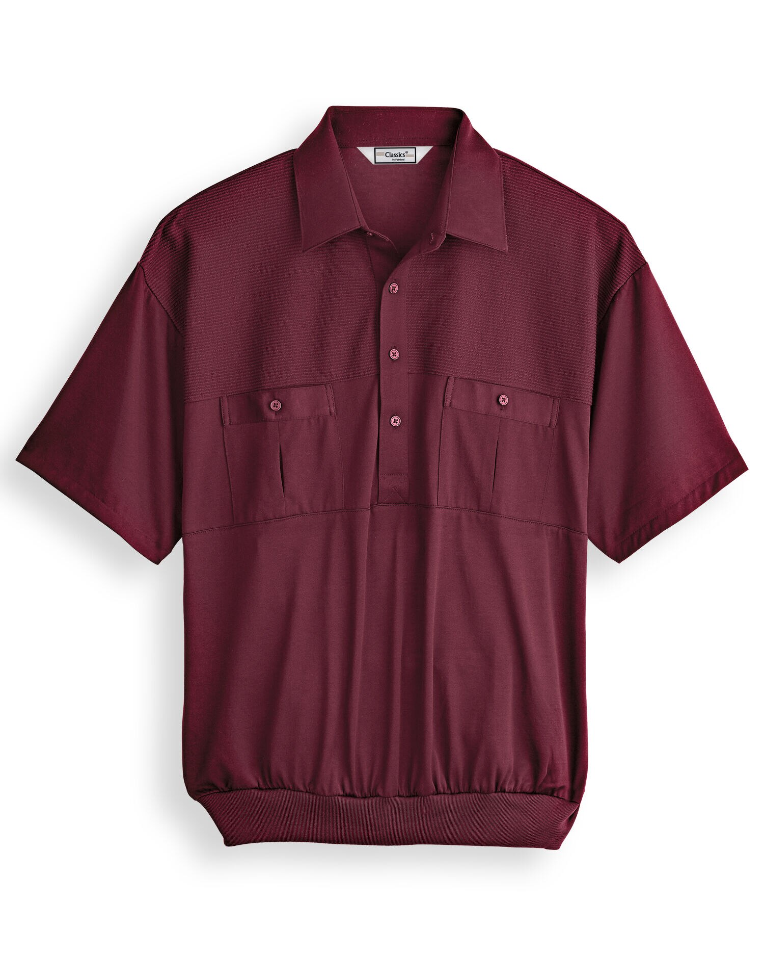 Palmland Solid Two Pocket Banded Bottom Polo