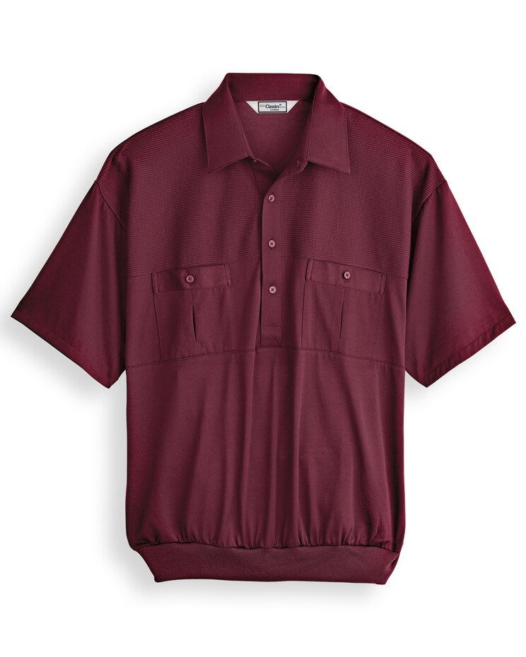 Palmland® Solid Two-Pocket Banded-Bottom Polo image number 1