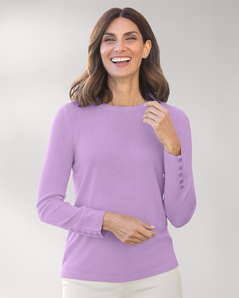 Spindrift™ Long-Sleeve Button-Cuff Sweater