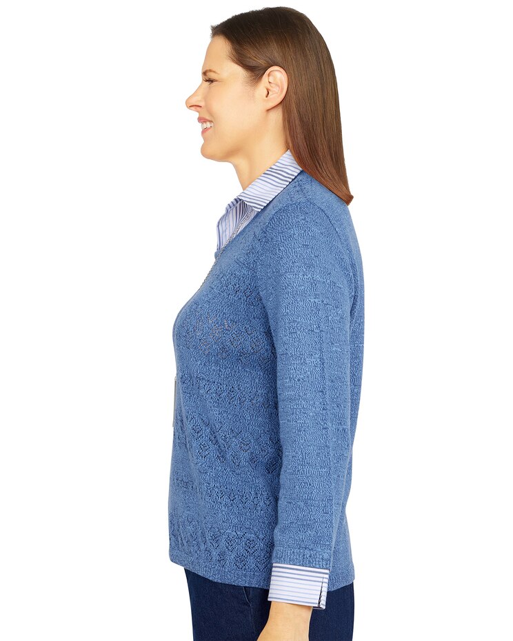 Alfred Dunner® Shenandoah  Valley  Pointelle Sweater image number 3