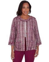 Alfred Dunner® Wine Country Fringe Textured Jacket thumbnail number 1