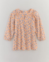 Slub Knit Keyhole Peasant Top thumbnail number 4