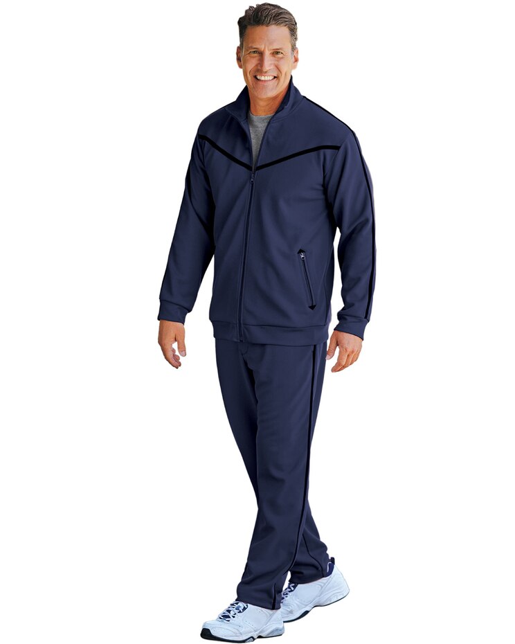 John Blair Accent-Stripe Knit Jog Suit image number 1