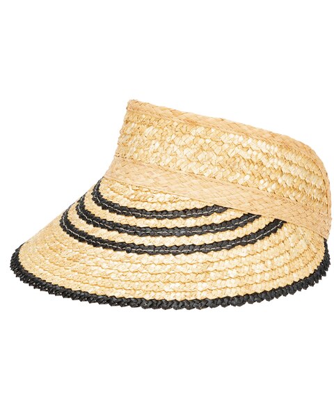 Weekend Getaway- Womens Textured Wheat Straw Visor Hat
