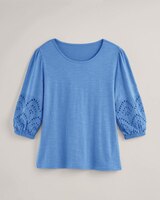 Eyelet Textured Slub Knit Top thumbnail number 1