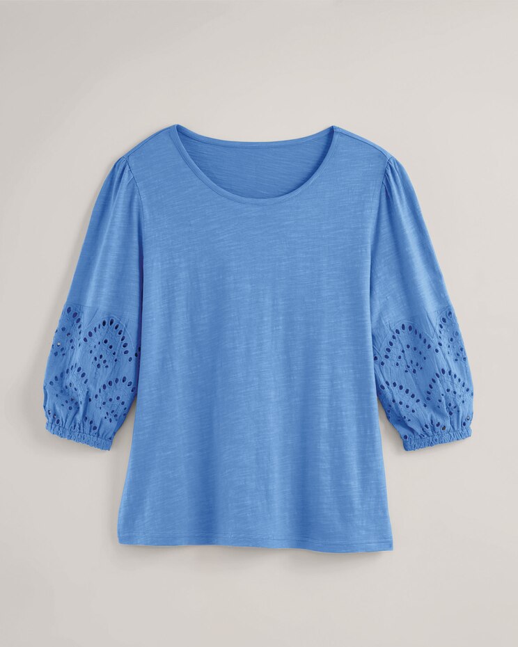 Eyelet Textured Slub Knit Top image number 1