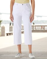 Dreamflex Fringe-Hem Comfort-Waist Capri Jeans thumbnail number 1