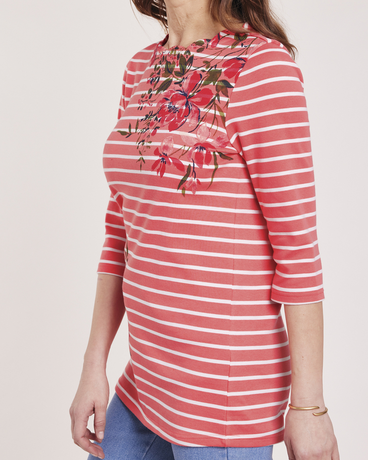 Essential Knit Floral Stripe Tunic image number 3