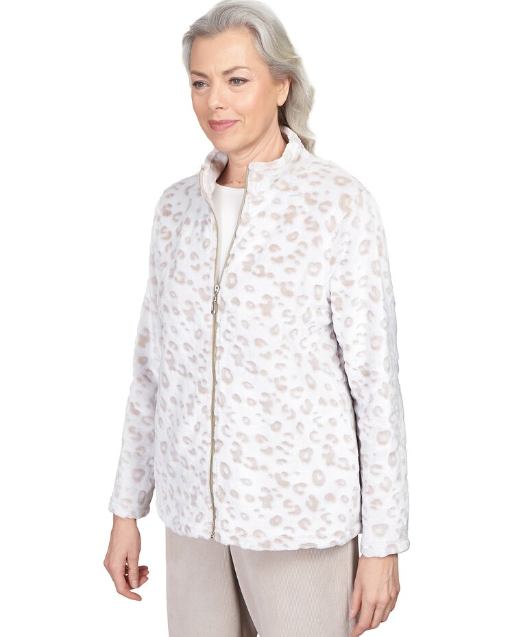 Alfred Dunner® St.Moritz Sculpted Mock Neck Animal Jacket image number 3