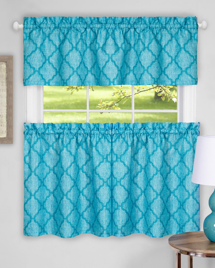 Colby Window Curtain Tier Pair and Valance Set image number 1