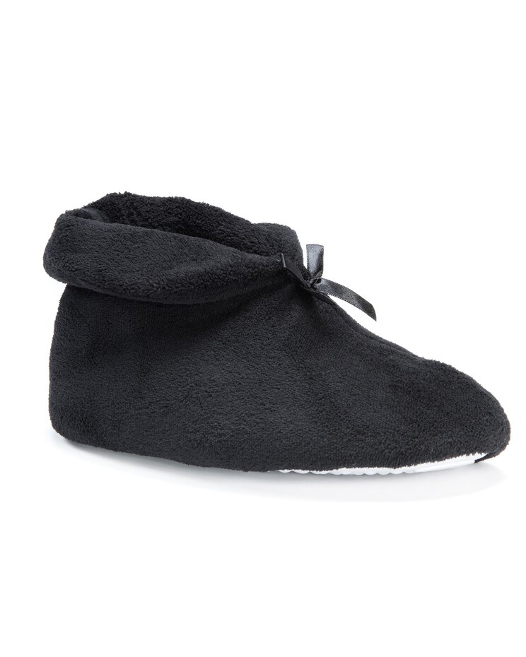MUK LUKS Soft Ones Terry Cuff Bootie w/ Bow Slippers image number 1
