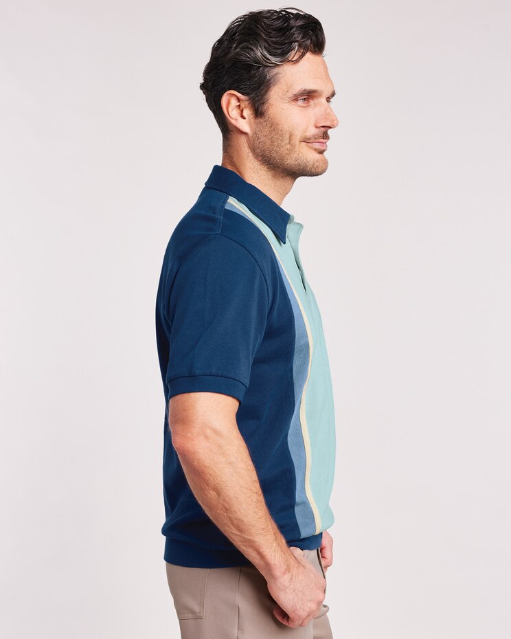 John Blair® Colorblock Banded Bottom Polo image number 2