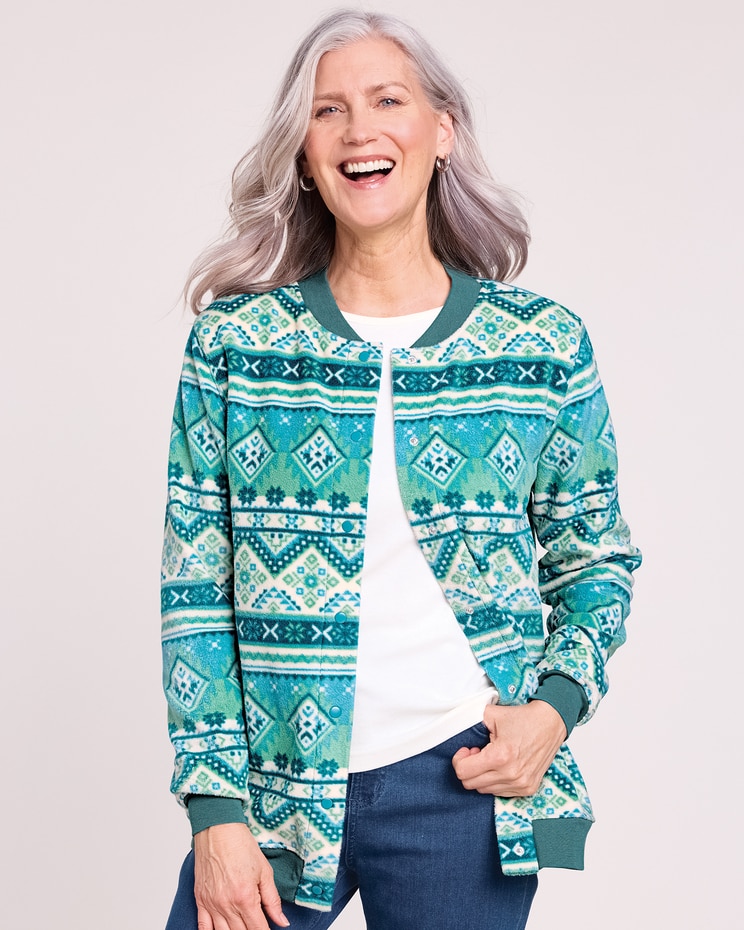Scandia Fleece Print Snap Jacket image number 1