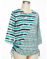 Southern Lady Color Delight 3/4 Sleeve Screen Print Top thumbnail number 2
