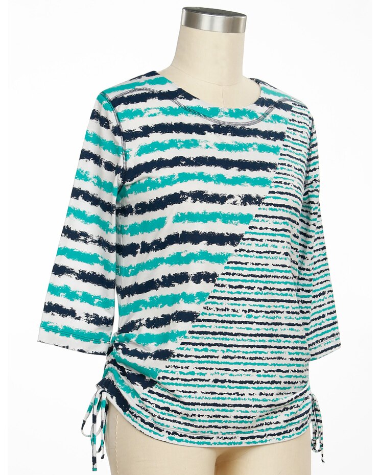 Southern Lady Color Delight 3/4 Sleeve Screen Print Top image number 2