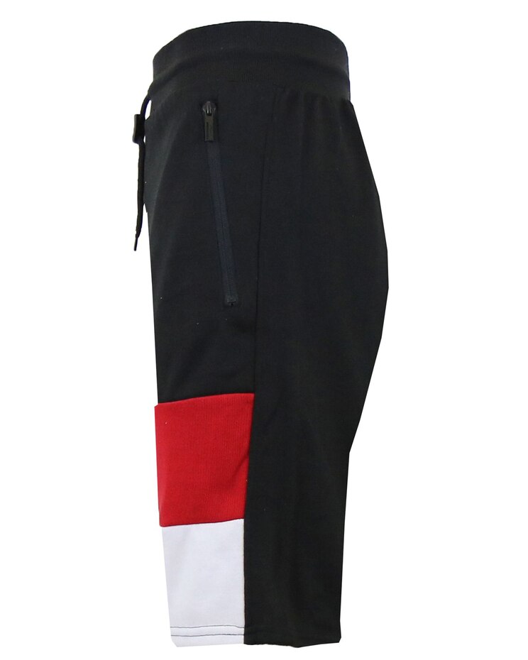 Men's Slim Fit French Terry Jogger Shorts (bottom color block) image number 2
