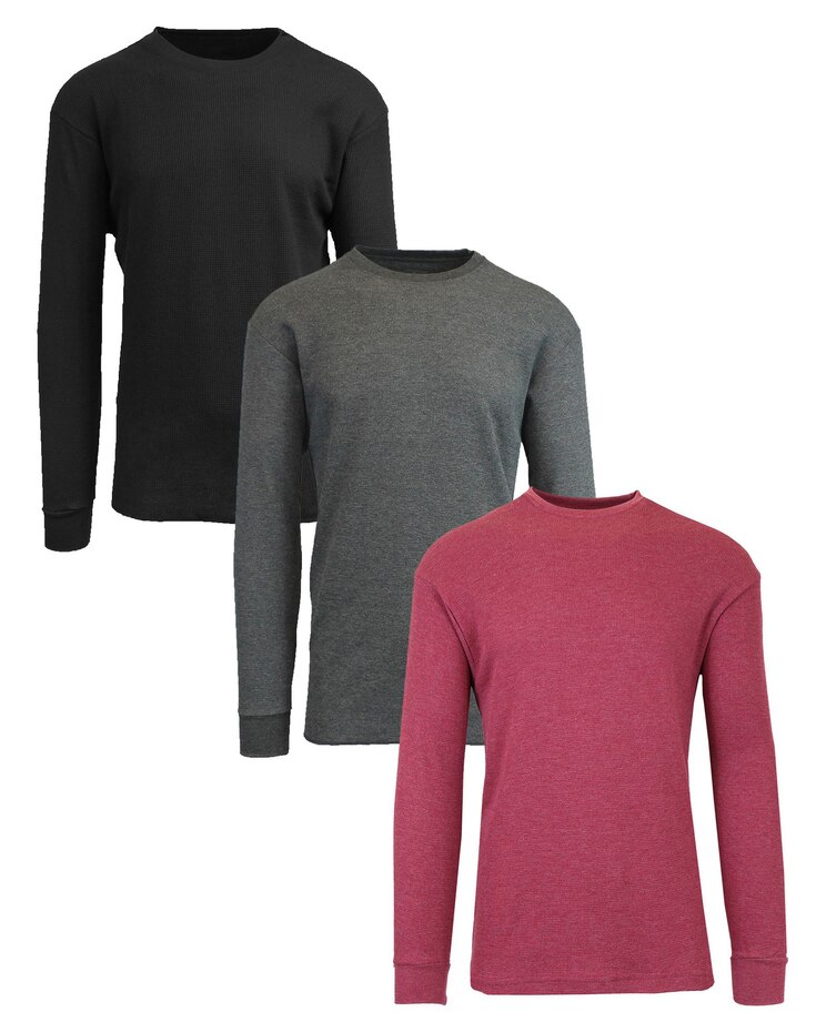 Galaxy By Harvic Long Sleeve Thermal Shirts (3-Pack) image number 1