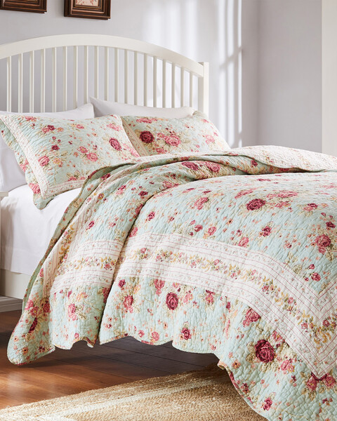 Greenland Home Fashions Antique Rose Quilt Set