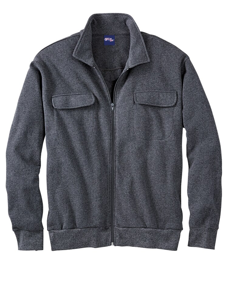 Haband Men’s Full Zip Fleece Shirt Jacket image number 1