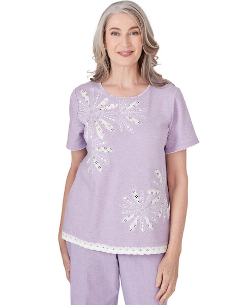 Alfred Dunner® Garden Party Flower Top With Lace Trim