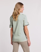 Essential Knit Striped Tab Sleeve Top thumbnail number 2