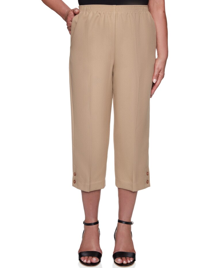 Alfred Dunner® Stretch Waist Accord Capri with Button Hem image number 1