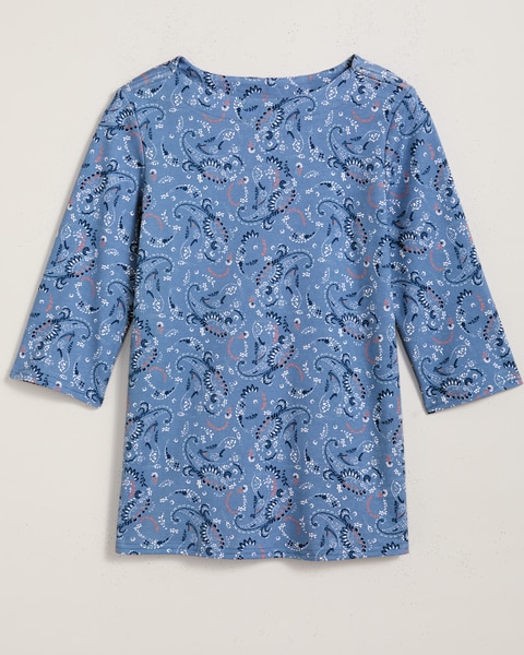 Essential Knit Elbow Length Sleeve Boatneck Top