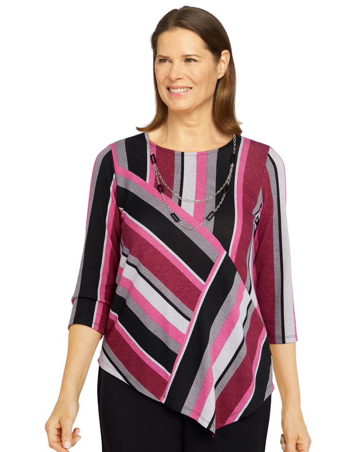 Alfred Dunner® Theater District Striped Knit Top image number 1