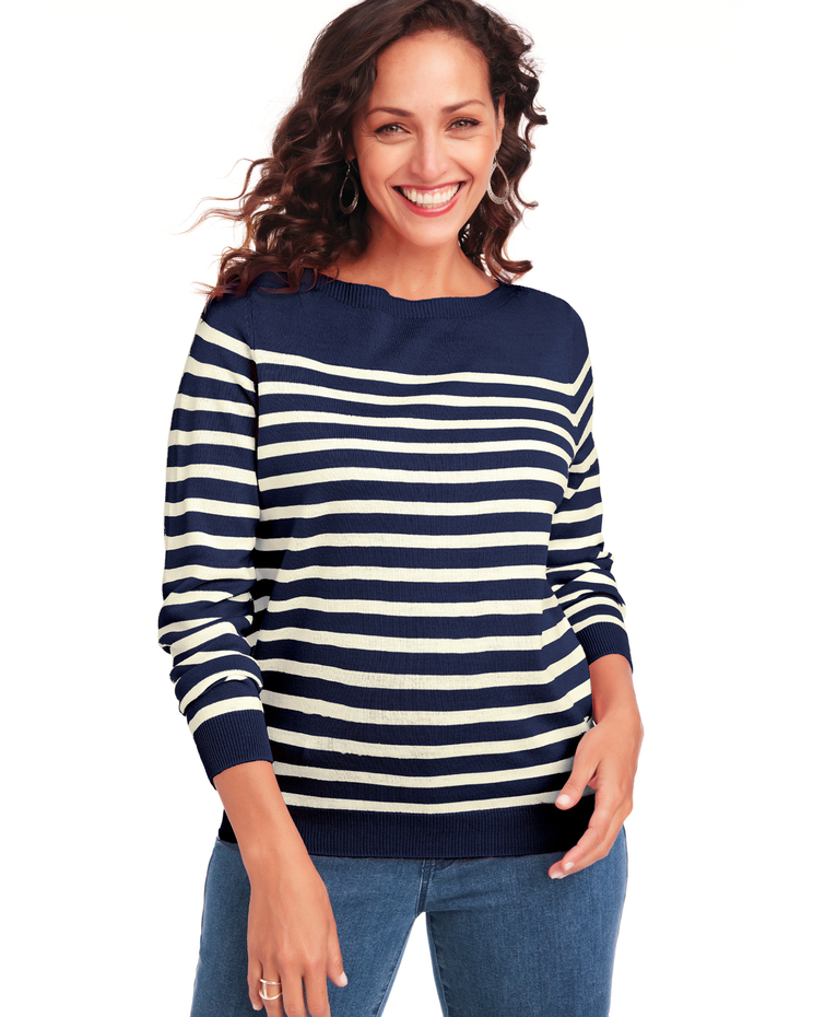 Cashmere-Like Boatneck Sweater image number 1