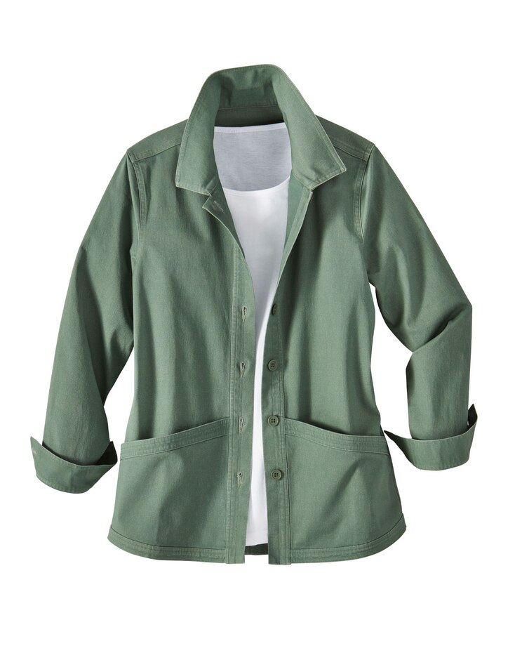 Haband Women’s Button Front Stretch Cotton Jacket image number 1
