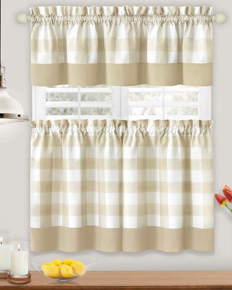 Hunter Window curtain Tier Pair and Valance Set image number 1