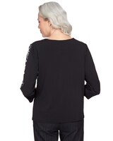 Alfred Dunner® World Traveler Spliced Animal Print 3/4 Sleeve Top thumbnail number 2