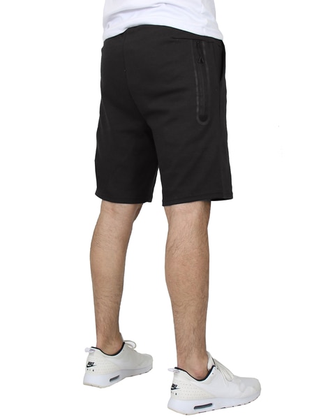Men's Slim Fit Tech Fleece Performance Shorts With Heat Seal Zipper Pocket