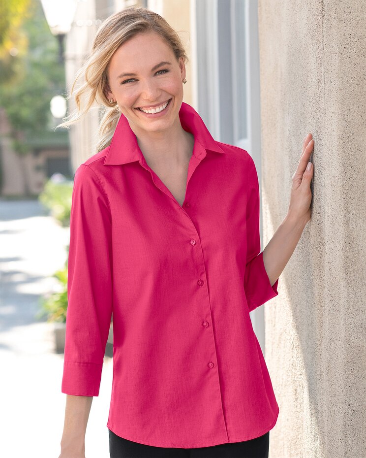 Foxcroft Perfect-Fit Three-Quarter-Sleeve Shirt image number 1
