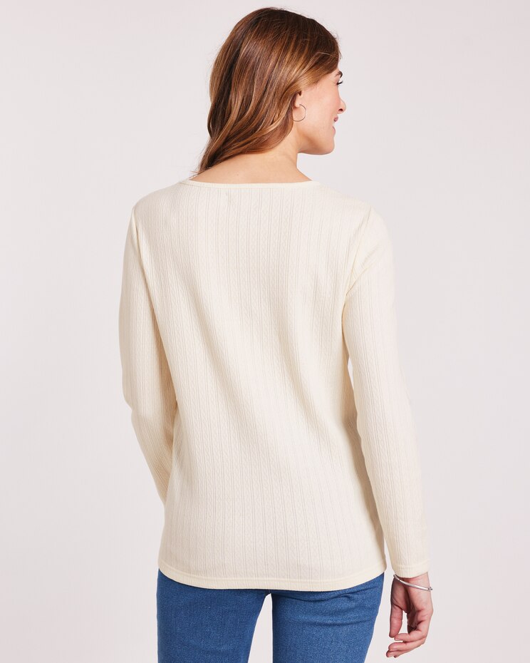 Embroidered Pointelle Top image number 6