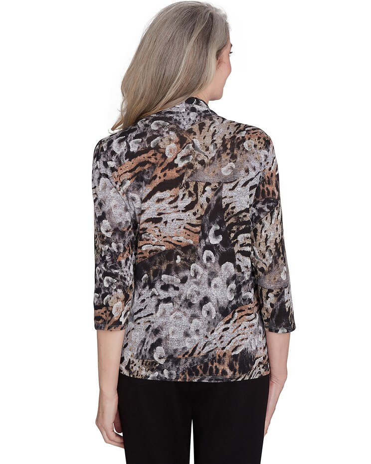 Alfred Dunner® Classics Animal Melange Two in One Top image number 5