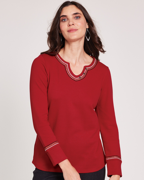 Embroidered Thermal Top