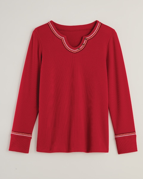Embroidered Thermal Top