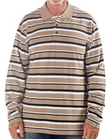 Palmland Long Sleeve Mixed Stripe Pique Polo thumbnail number 1