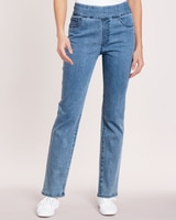 DenimEase Flat-Waist Pull-On Jeans thumbnail number 1