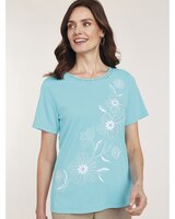 Alfred Dunner® Cool Vibrations Diagonal Floral Heat Set Top thumbnail number 1