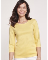 Essential Knit Three-Quarter Sleeve Tee thumbnail number 1