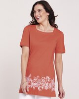Short-Sleeve Square-Neck Anytime Tunic thumbnail number 1