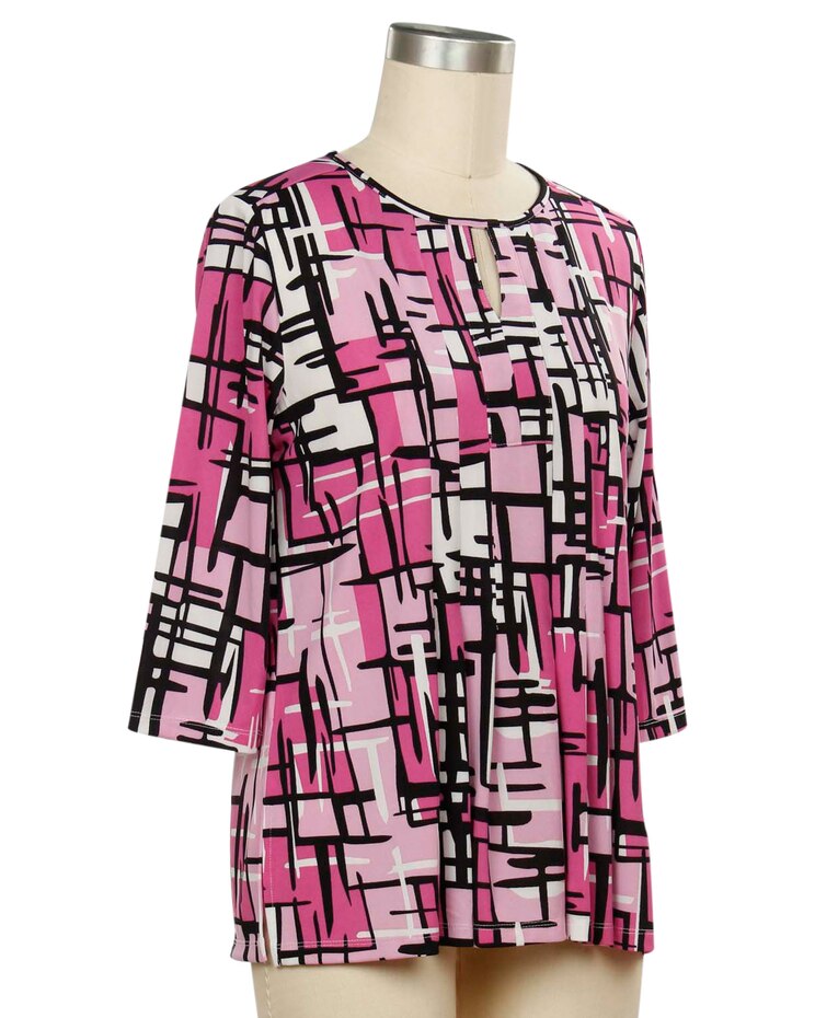 N Touch Begin Again 3/4 Sleeve Print Top image number 1