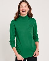 Embroidered Crest Knit Turtleneck thumbnail number 1