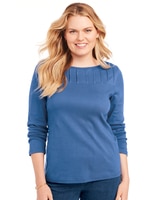Essential Knit Pintuck Yoke Top thumbnail number 1