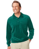 John Blair Banded-Bottom Velour Shirt thumbnail number 1